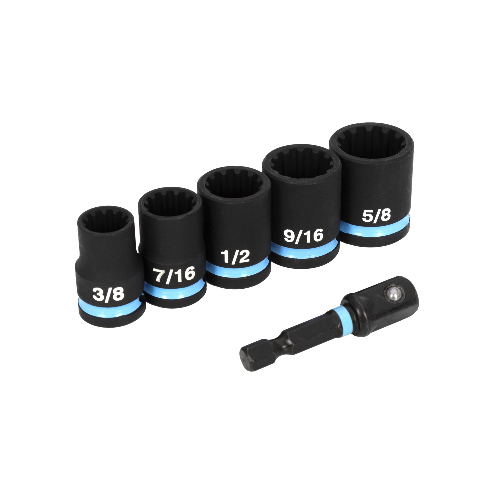 Spyder 6-Piece SAE Impact Socket Set with Adapter — 3/8in., Spline-Drive Design, Model# 19707